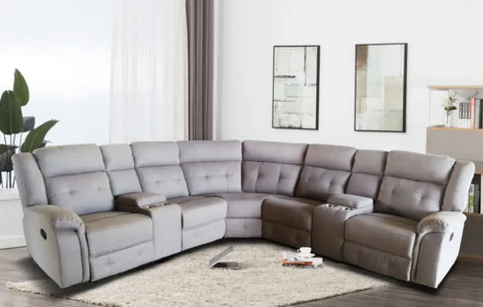 A living room with a couch and a chair