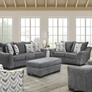 1039 Shuman Charcoal Gray/ 2 PC Sofa and Love