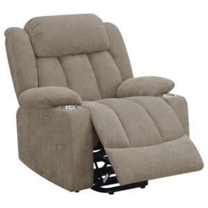 Upholstered Mechanical Power Lift Chair Camel