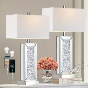 Silver Mirror Diamond Touch Lamp